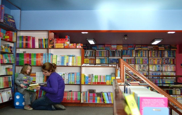 Children's reading area inside Ekta Books showroom